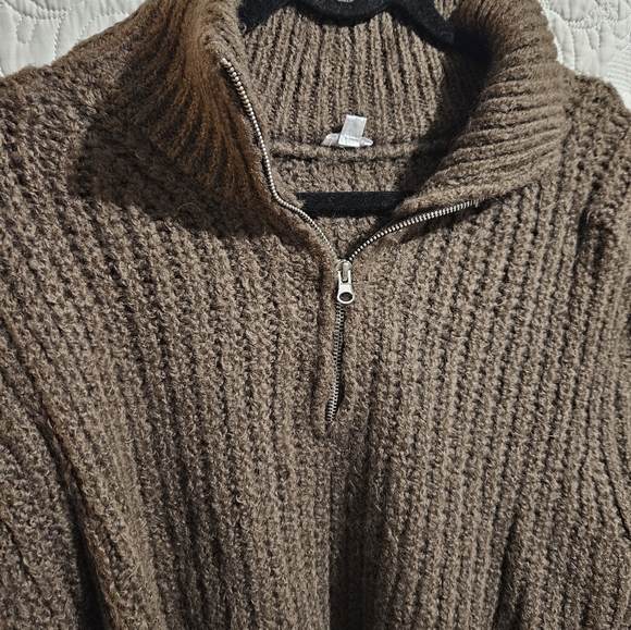 Brown Zip Up Sweater - Picture 3 of 3